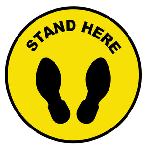 Round Stand Here Floor Sign (18"Dia)