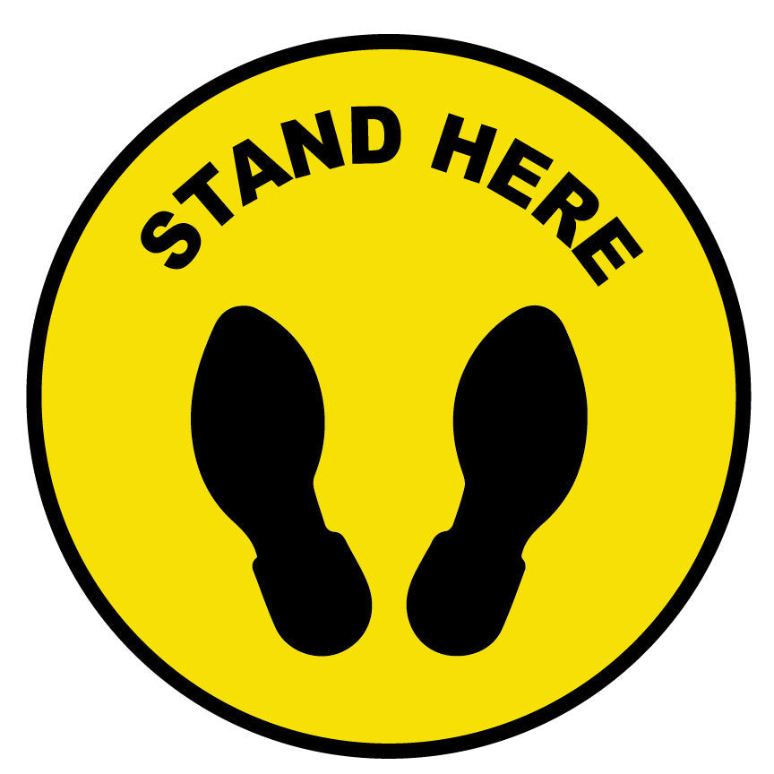 Round Stand Here Floor Sign (18