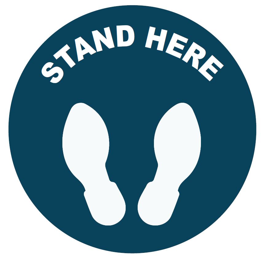 Round Stand Here Floor Sign (18