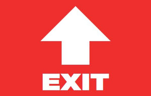 Exit Direction Floor Sign (28"x18")
