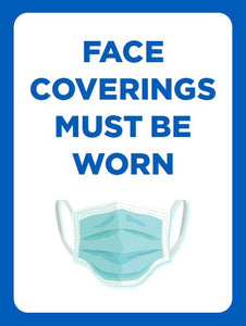 Face Covering Must Be Worn Window/Wall Sign (12"x16")