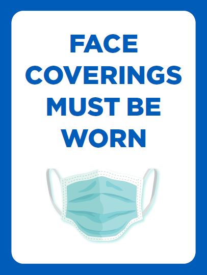 Face Covering Must Be Worn Window/Wall Sign (12