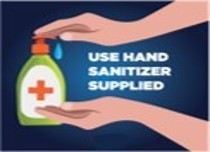 Hand Sanitizer Supplied Plastic Sign (12"x10")